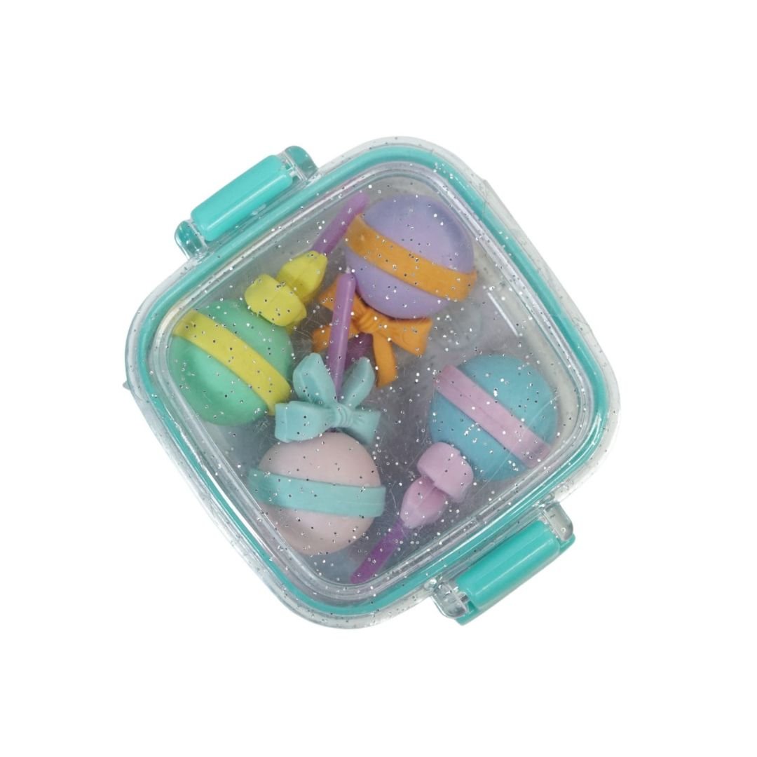4pc Candy Eraser In Acrylic Tin
