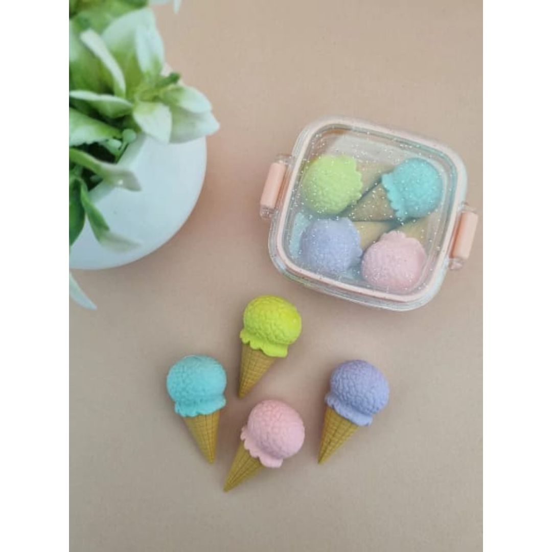4pc Candy Eraser In Acrylic Tin