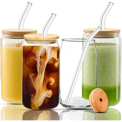 4pc Glass Can In Floral Box 500ml