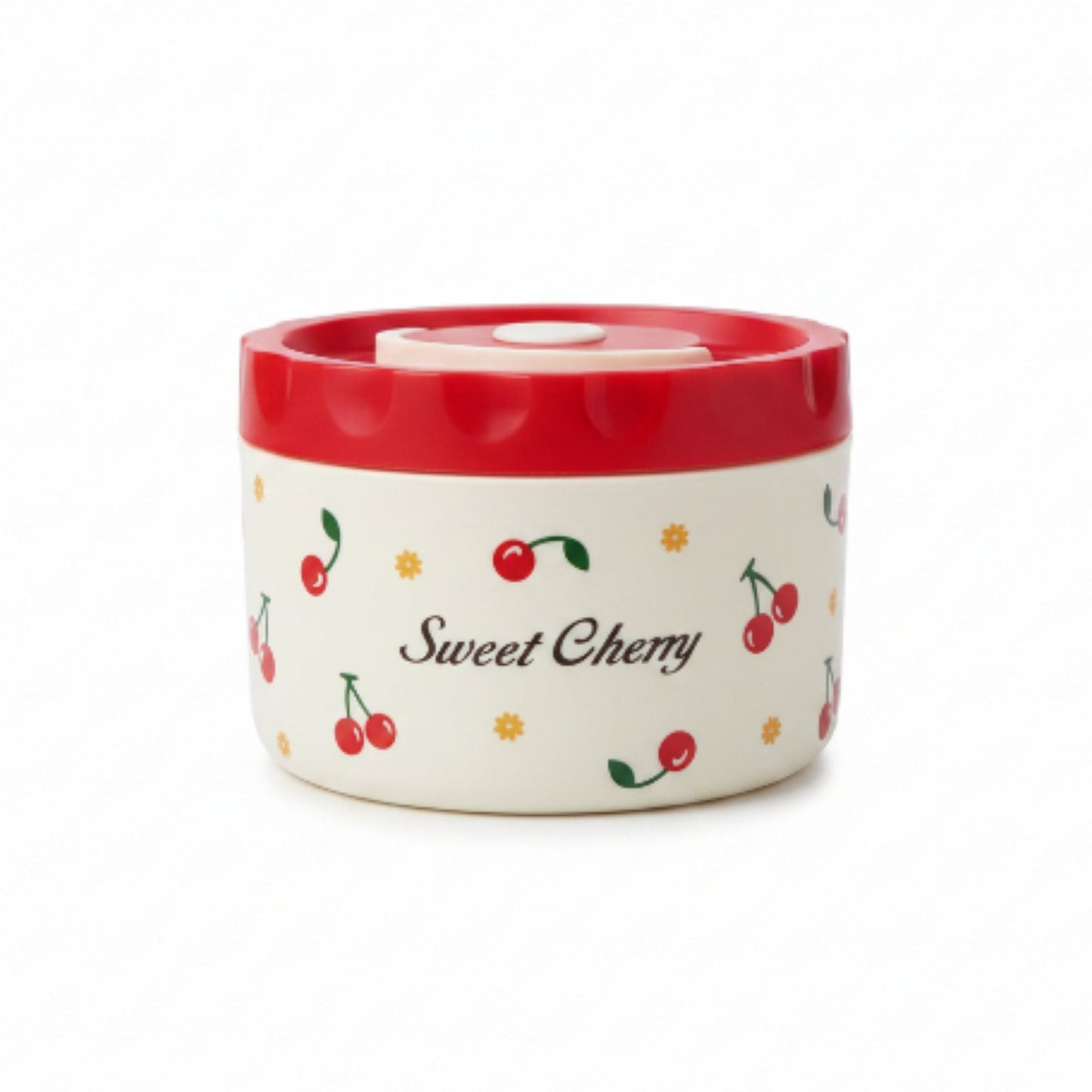 4pc Lunch Box And Cutlery Set - Cherry
