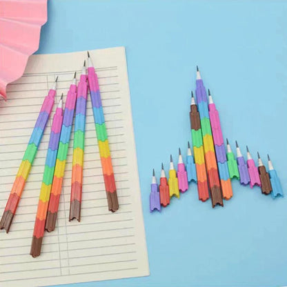 4pc Stackable Rainbow Pencil