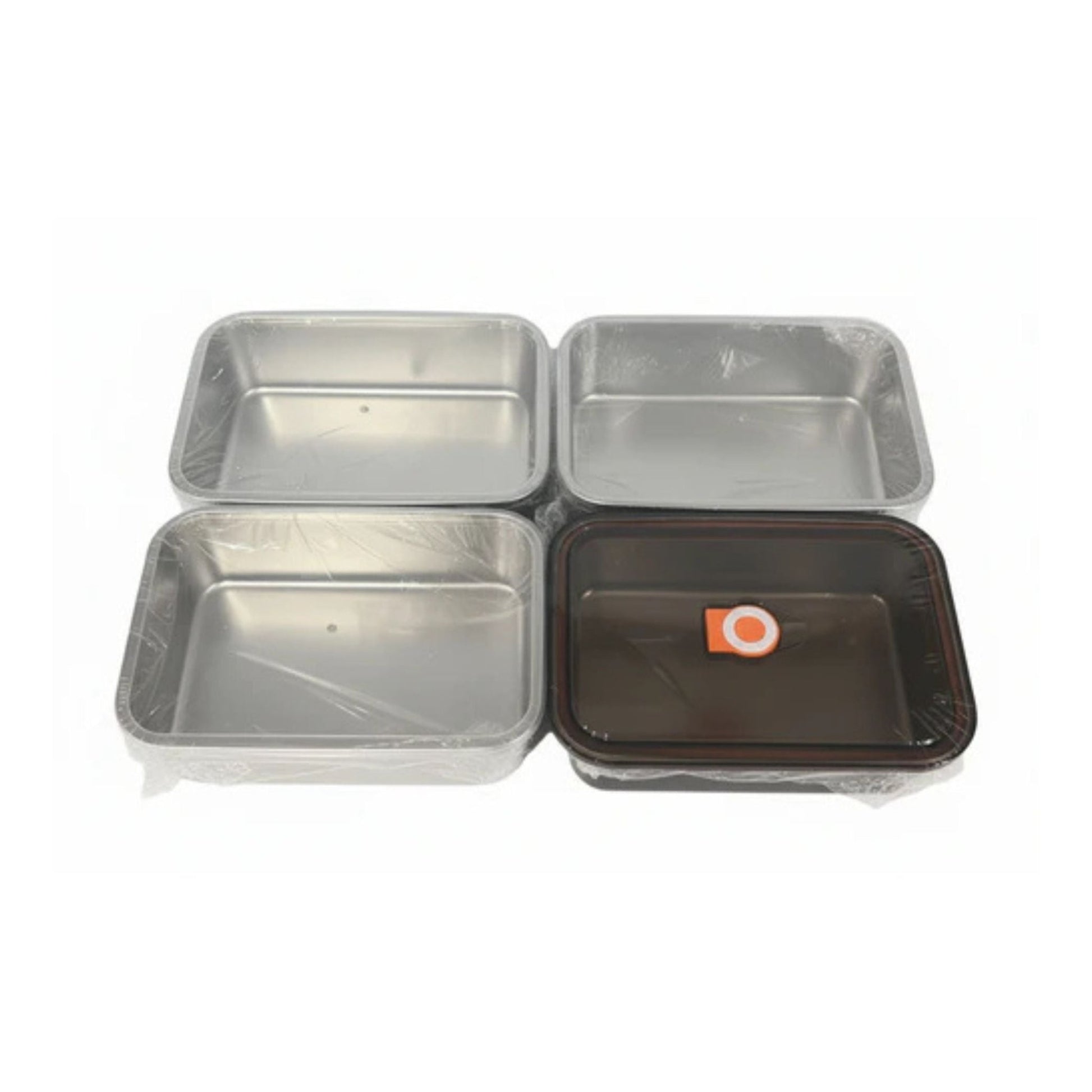 4pc Stainless Steel Rectangle Crisper Box Set