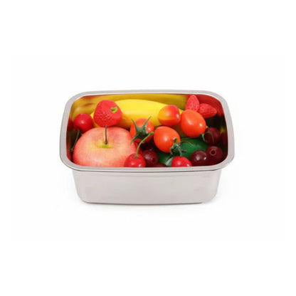4pc Stainless Steel Rectangle Crisper Box Set - Deep 13x10cm