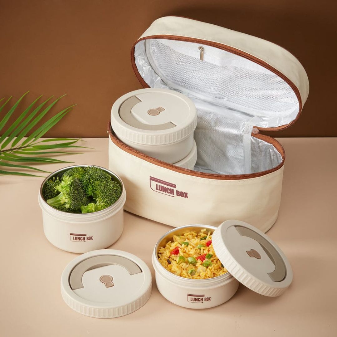 4pc Stainless Steel Storage In Lunch Bag