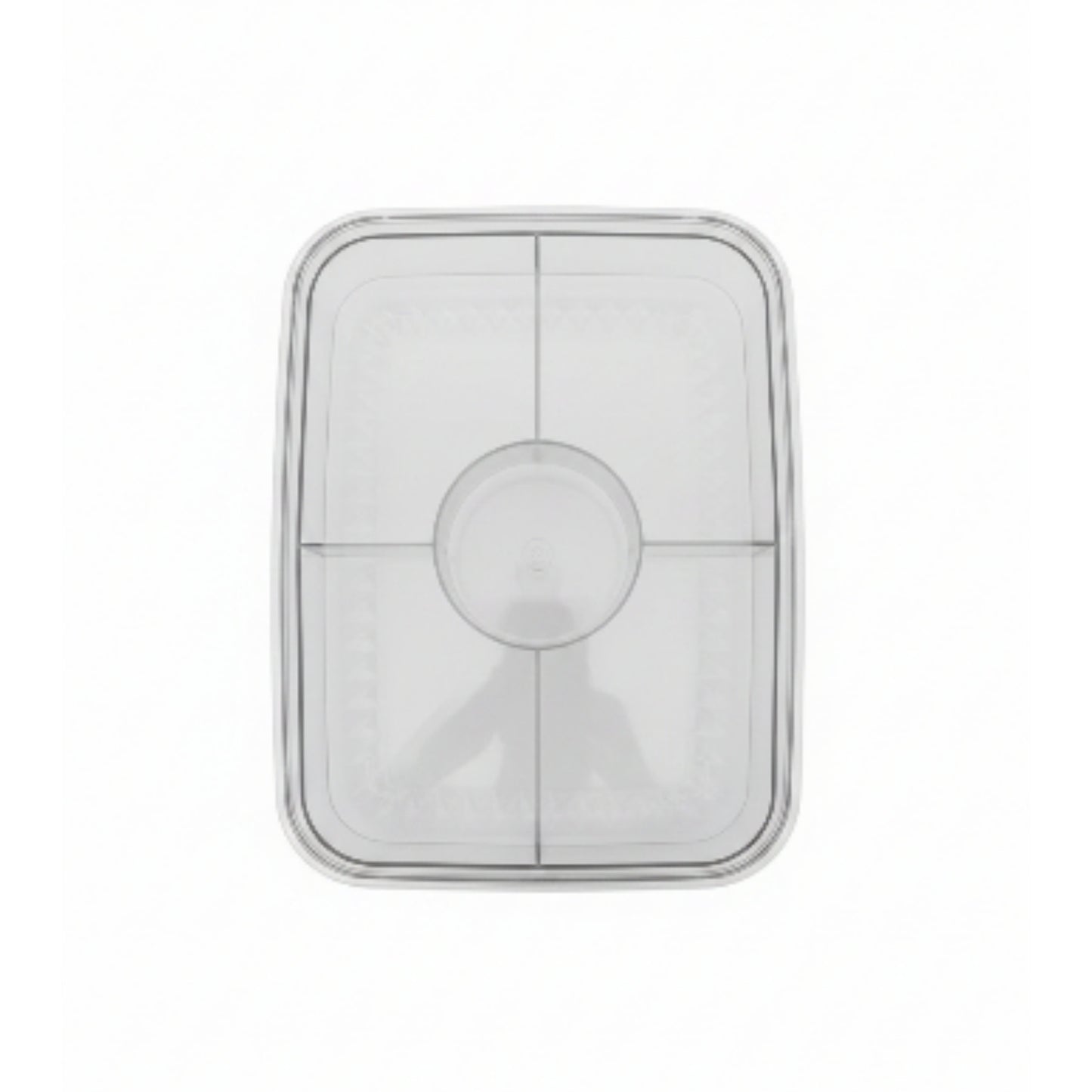 5 Compartment Rectangle Acrylic Snack Box with Ice Column On White Background