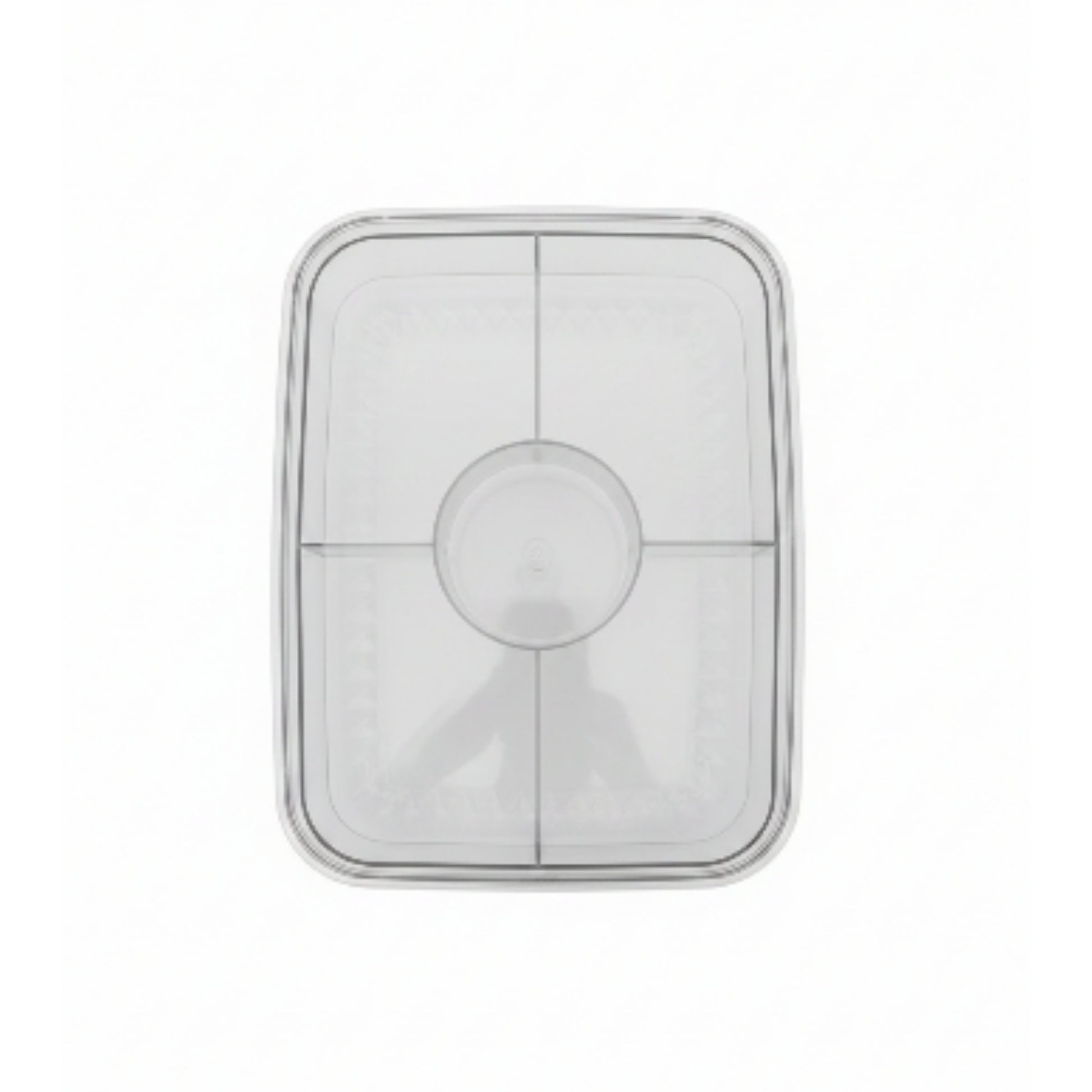 5 Compartment Rectangle Acrylic Snack Box with Ice Column On White Background