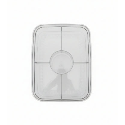 5 Compartment Rectangle Acrylic Snack Box with Ice Column On White Background