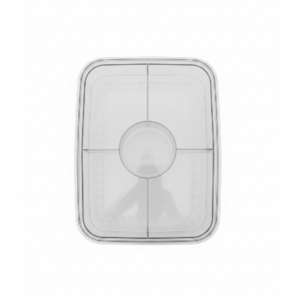 5 Compartment Rectangle Acrylic Snack Box with Ice Column