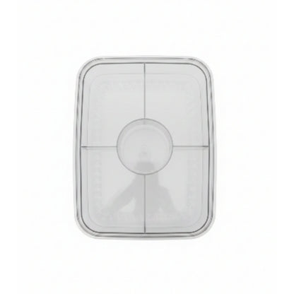5 Compartment Rectangle Acrylic Snack Box with Ice Column