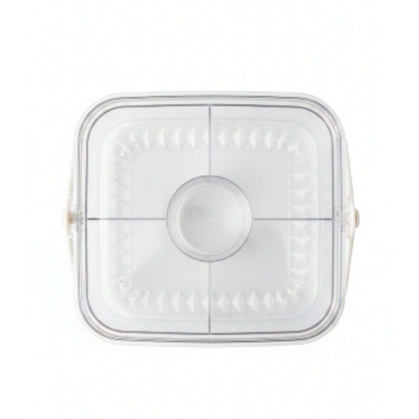 5 Compartment Square Acrylic Snack Box with Ice Column On White Background
