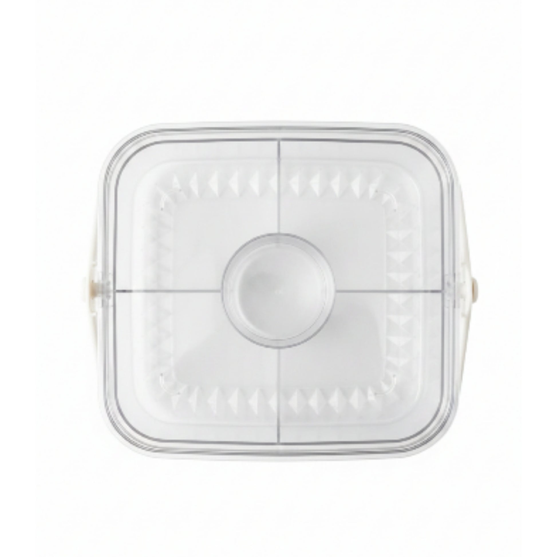 5 Compartment Square Acrylic Snack Box with Ice Column On White Background