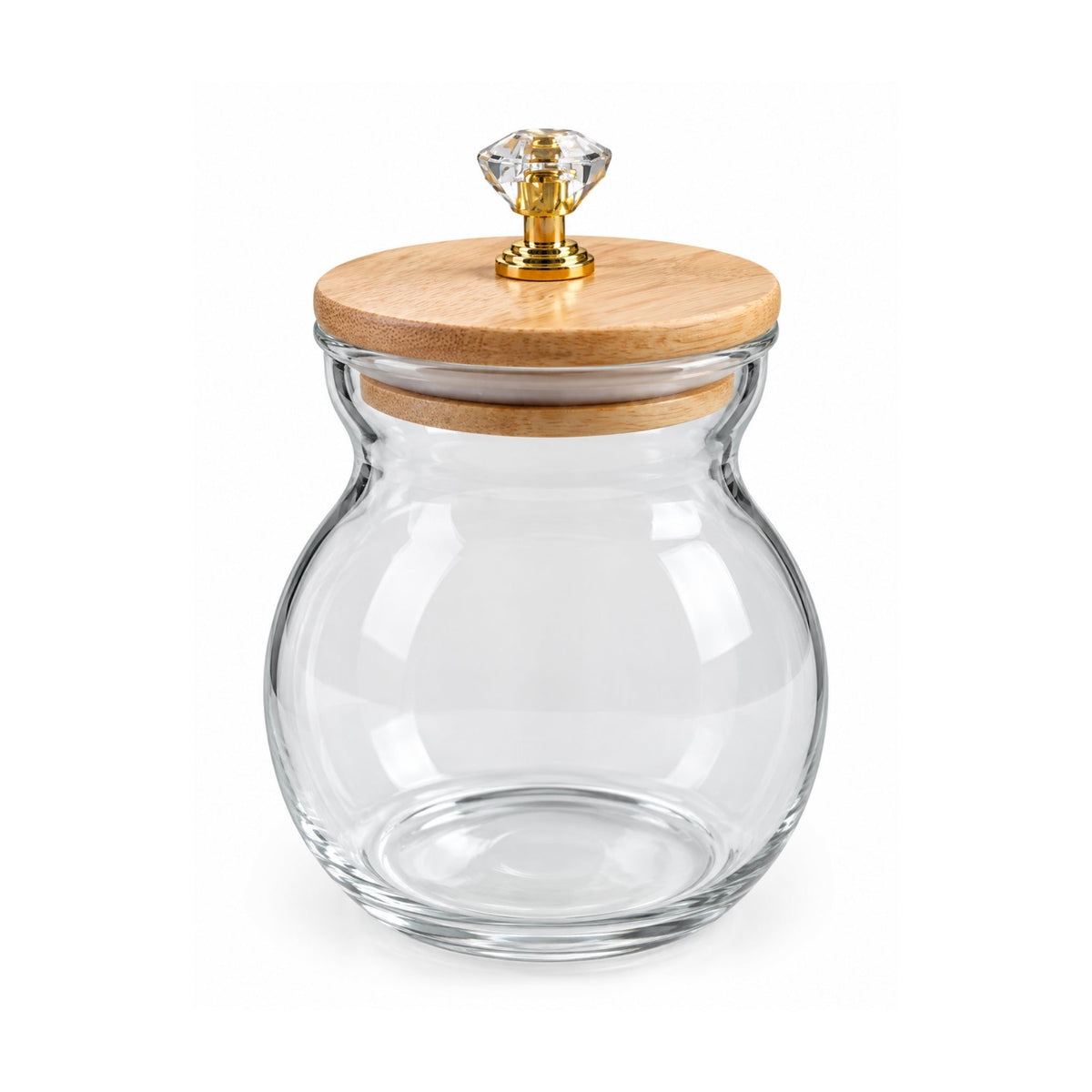 5 Piece Glass Jar Set – Crystal Knob Lids With Stand