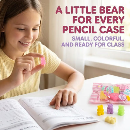 5 Piece Mini Gummy Bear Eraser Set – Cute Novelty Stationery Erasers – Gummy Bear Design