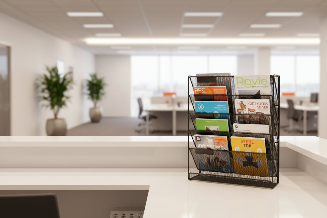 5 Tier Magazine Rack & Literature Display Stand – Magazine Holder Organizer for Home, Office & Reception - Holds Up to 5kg