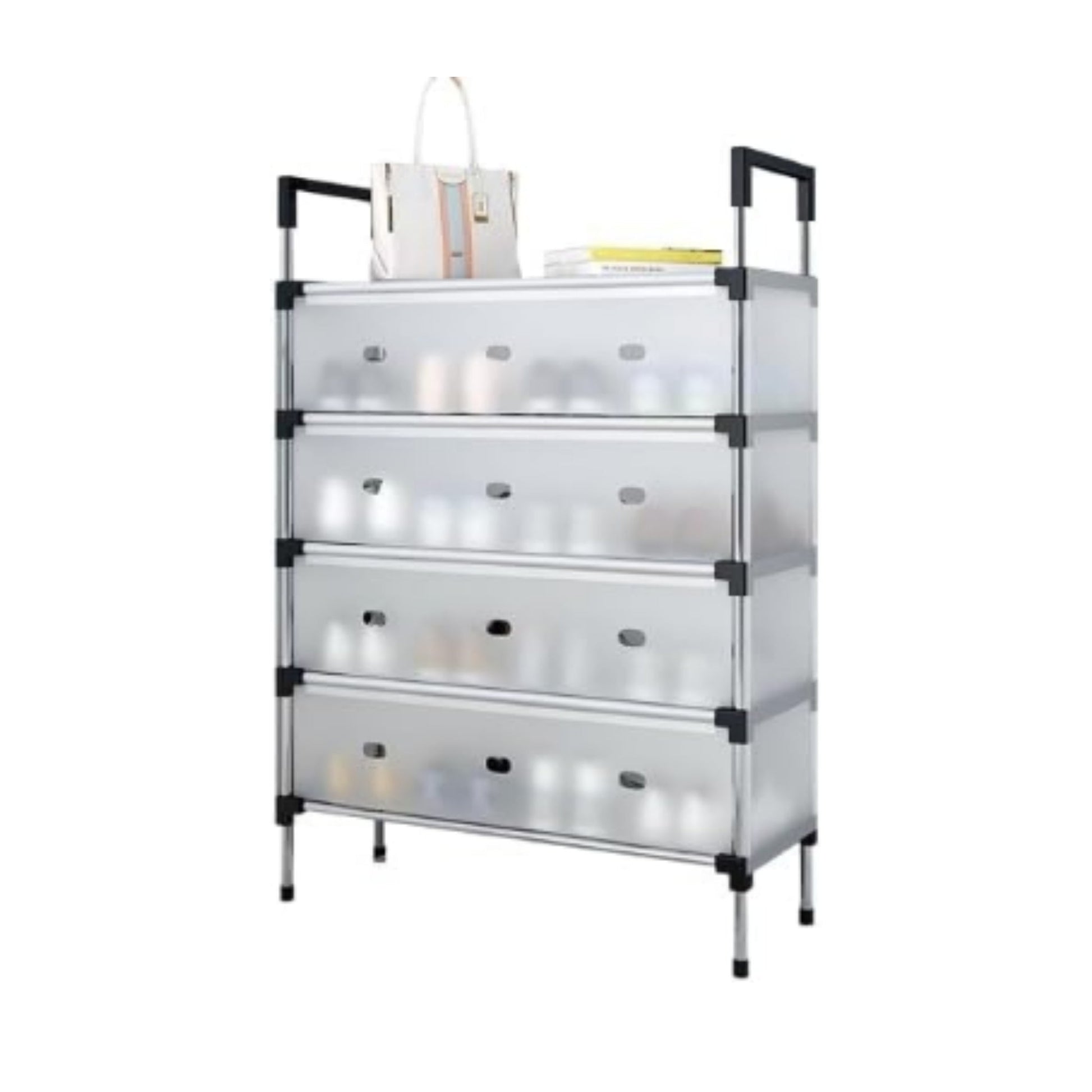 5-Tier White Shoe Rack with Dust Cover – Space Saving Shoe Storage Organizer for Closet & Entryway