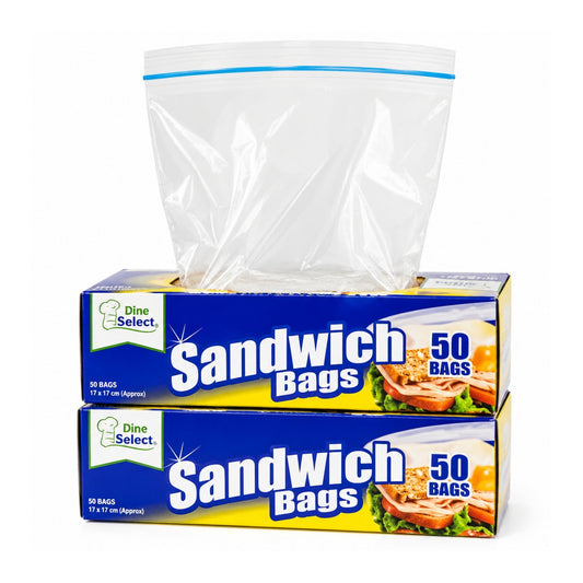 50 Piece Zipper Sandwich Bags – Resealable Food Storage Bags