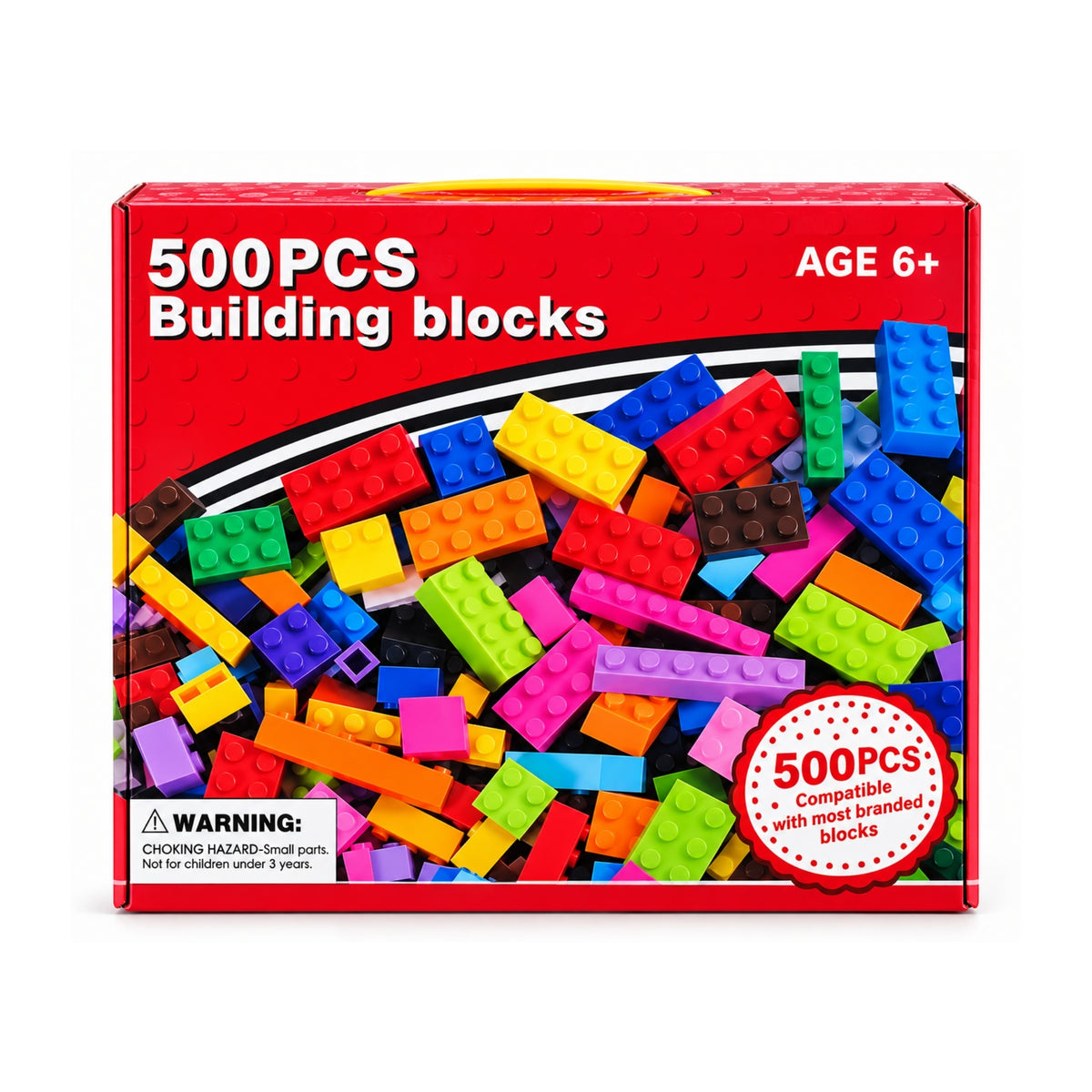 500 Piece Building Blocks – Creative Construction & STEM Learning Toy On White Background