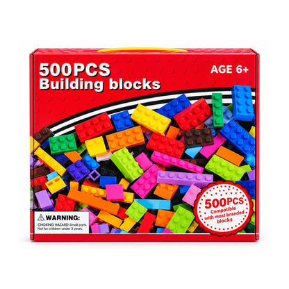 500 Piece Building Blocks – Creative Construction & STEM Learning Toy On White Background