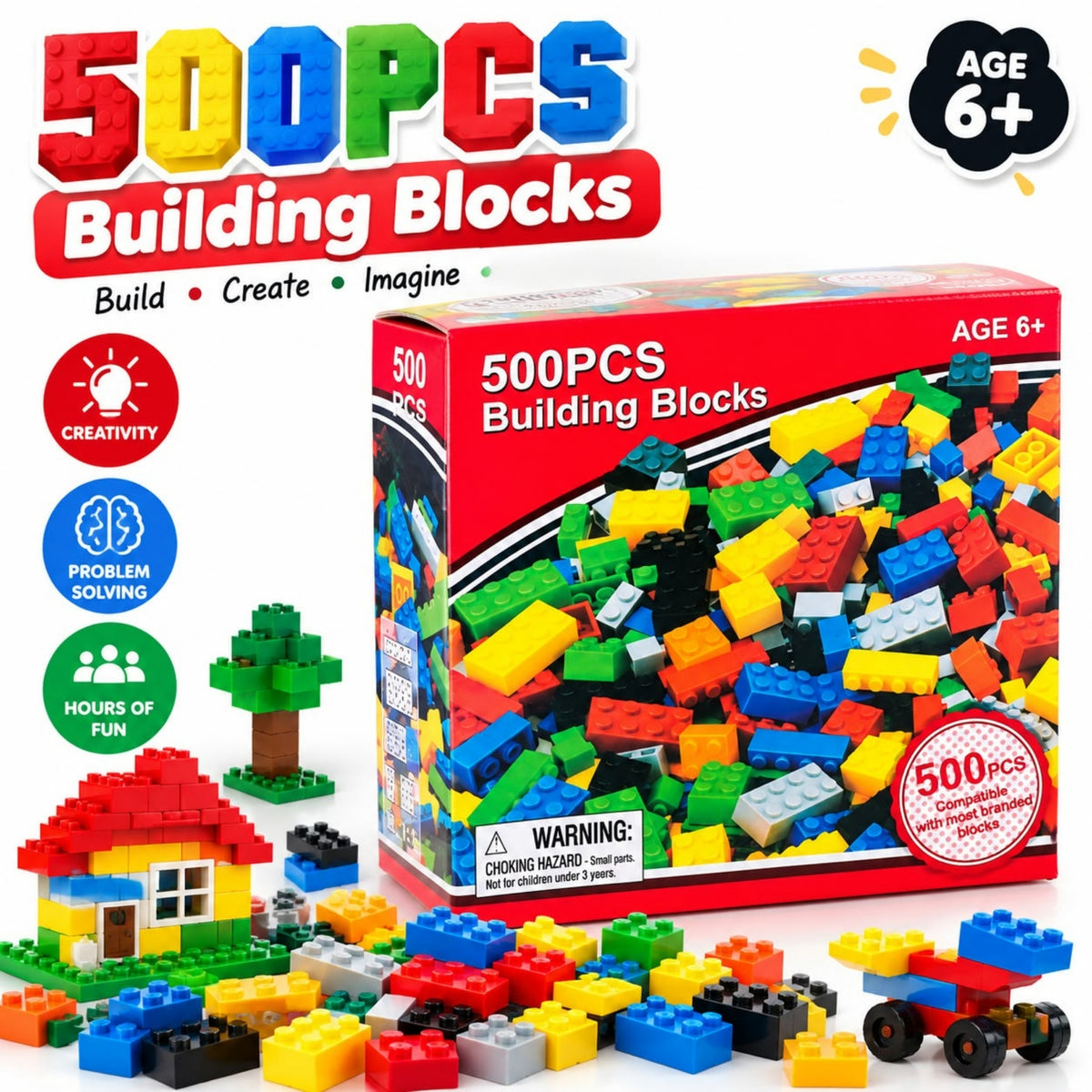 500 Piece Building Blocks – Creative Construction & STEM Learning Toy
