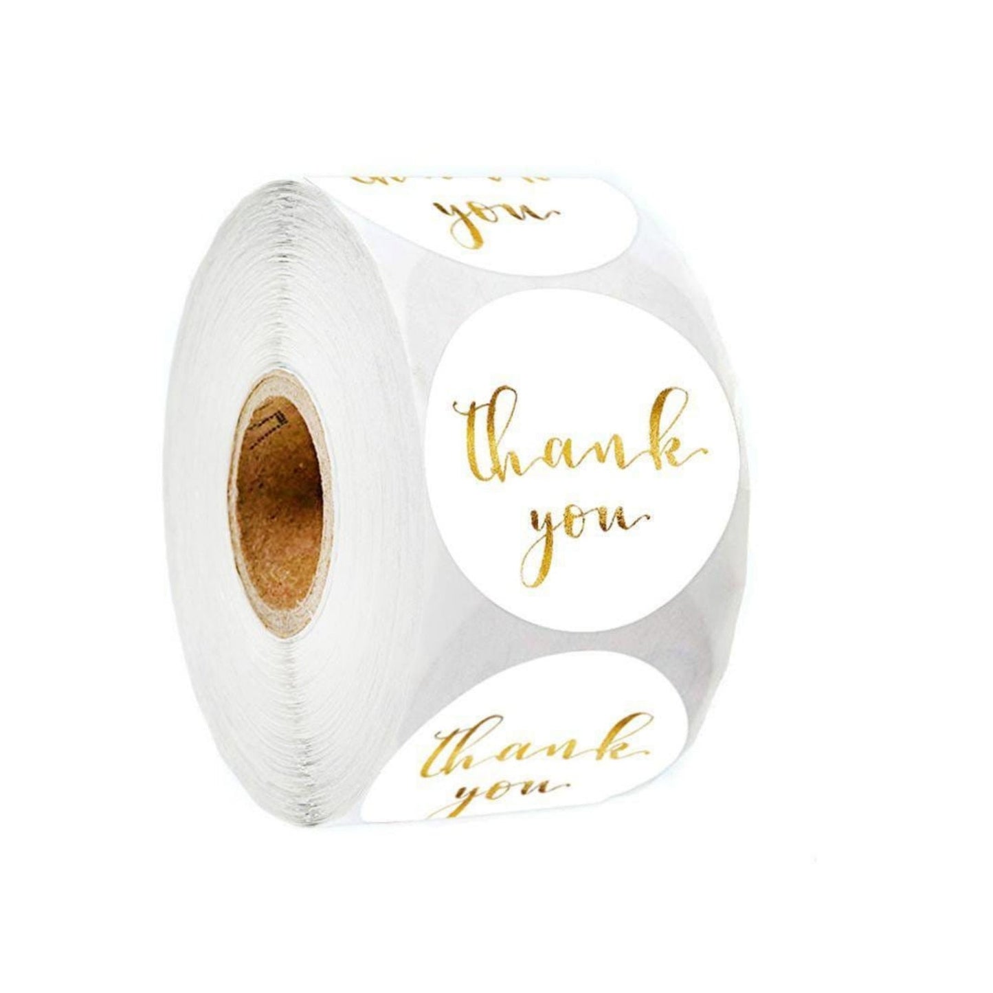 500pc Gold Thank You Stickers Self-Adhesive Packaging Labels On White Background