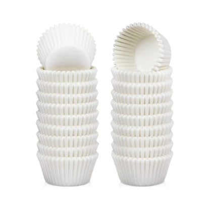 500pc Mini Cupcake Liners – Baking Paper Cups for Mini Cupcakes, Muffins & Homemade Treats - White