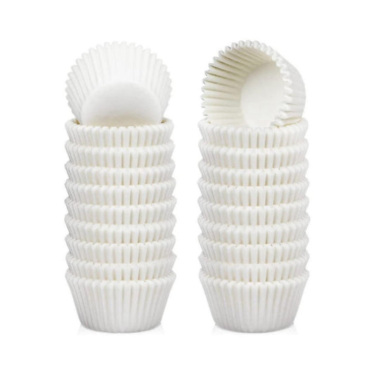 500pc Mini Cupcake Liners – Baking Paper Cups for Mini Cupcakes, Muffins & Homemade Treats - White