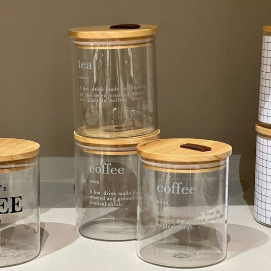 Danny Home 3pc Glass Cannister Set-White Writing