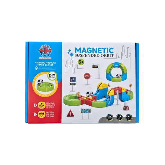 59 Piece Magnetic Race Track Car Set - Magnetic Building Blocks STEM Toy