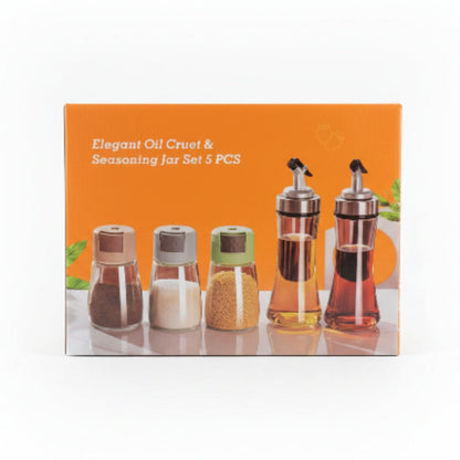 5pc Oil/ Vinegar And Spice Set