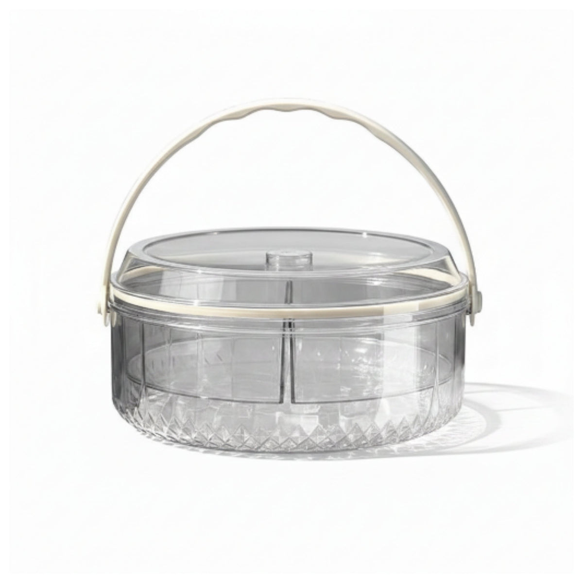 6 compartment round acrylic Snack Box With Ice Column