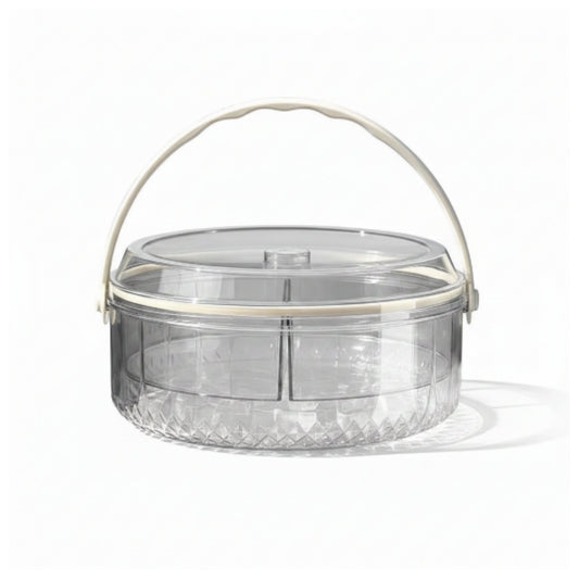 6 compartment round acrylic Snack Box With Ice Column