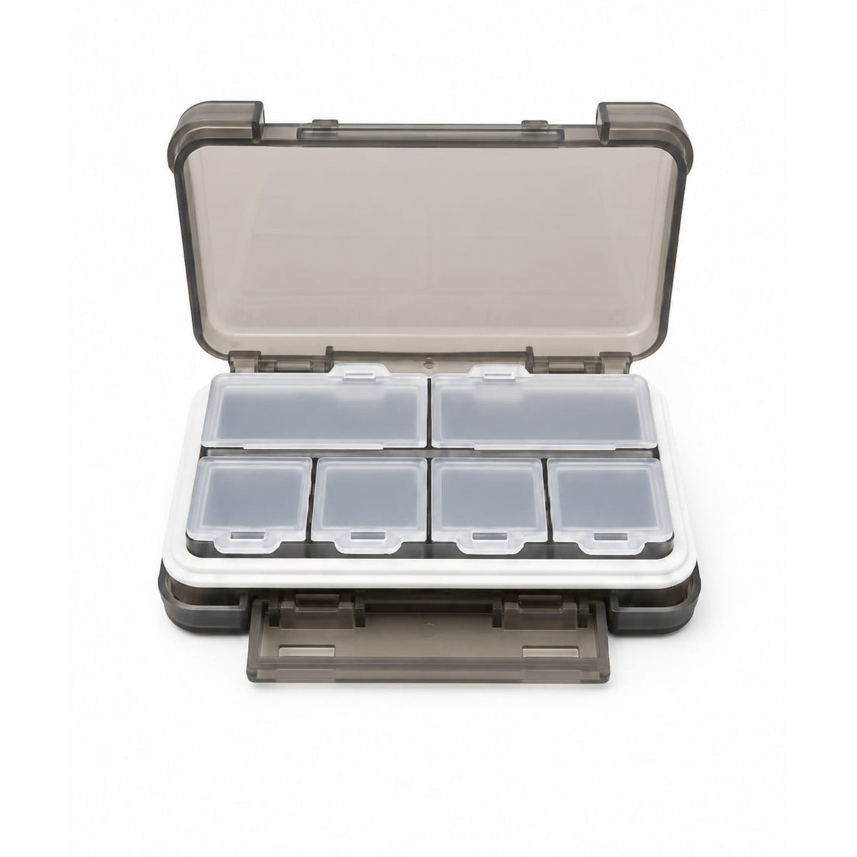 6-Grid Weekly Pill Organizer Medicine Box – Portable Tablet Storage Case – Grey