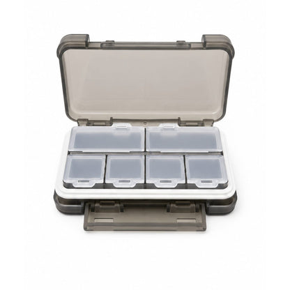 6-Grid Weekly Pill Organizer Medicine Box – Portable Tablet Storage Case – Grey