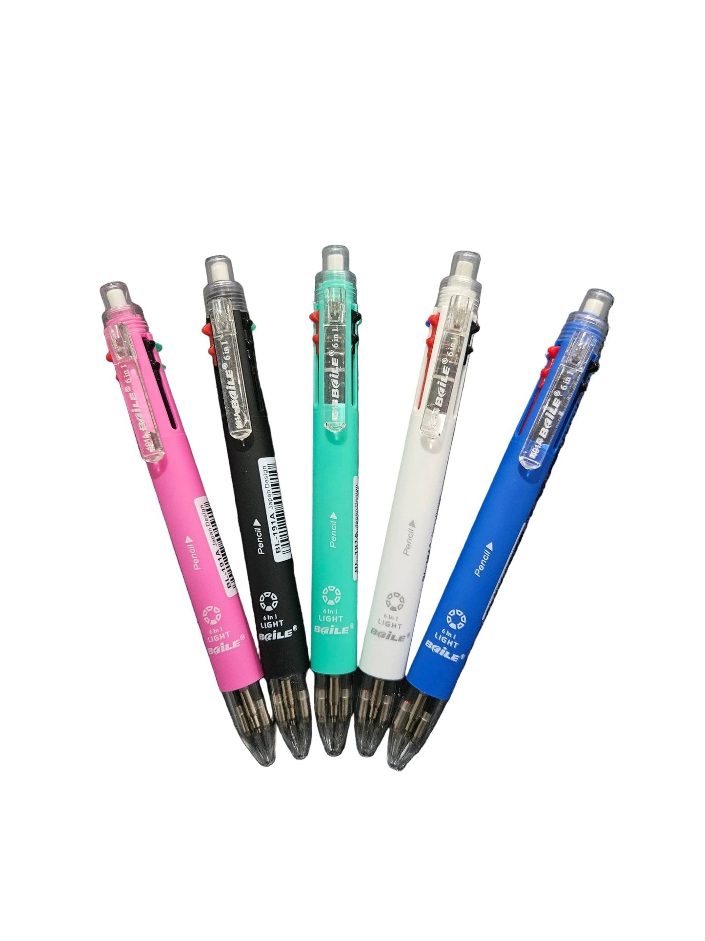 6 - in - 1 Multifunctional Ballpoint Pen with Mechanical Pencil – 0.5mm & 0.7mm