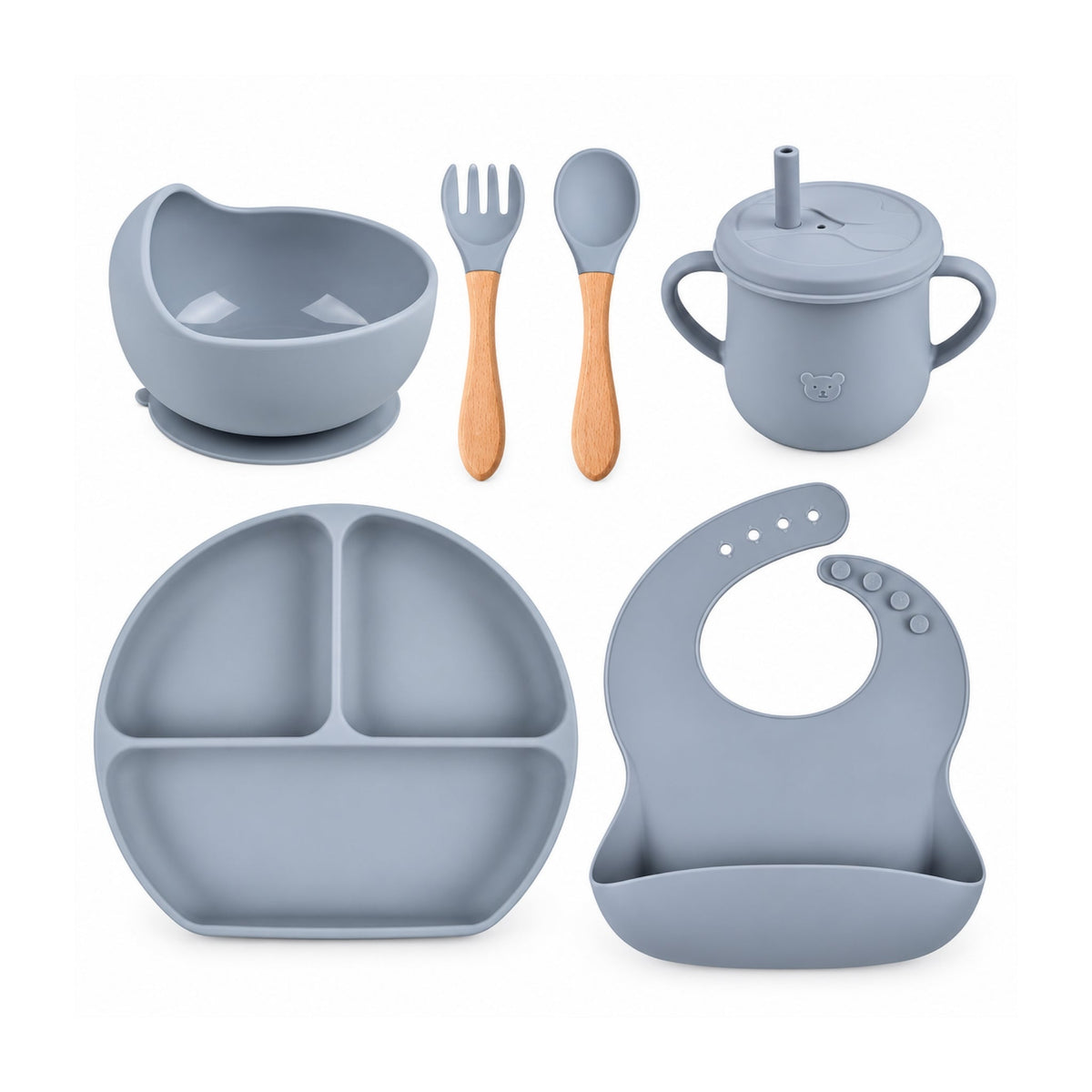 6 Piece Baby Feeding Set – Complete Mealtime Essentials With Easy Feeding Design – Practical Baby Set