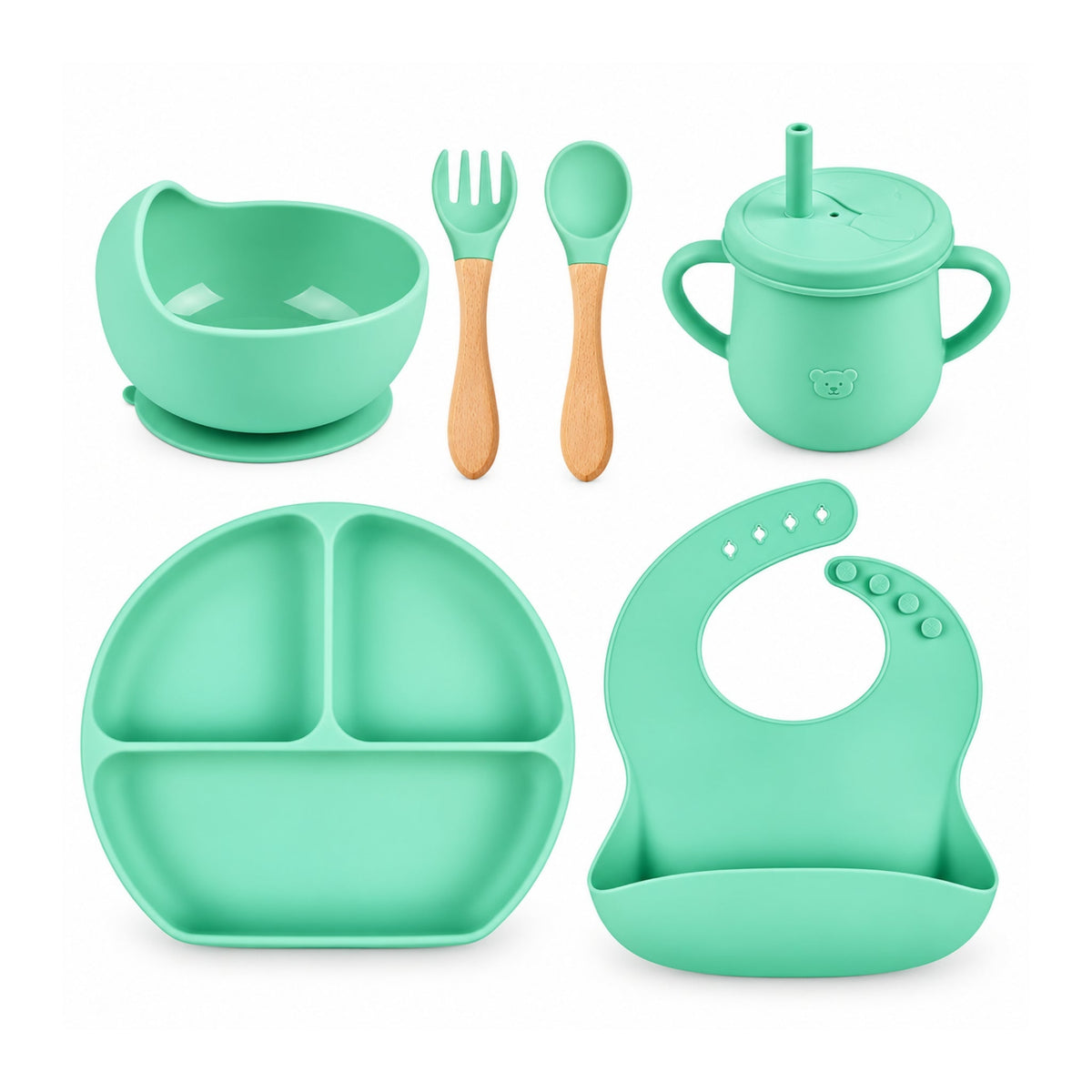 6 Piece Baby Feeding Set – Complete Mealtime Essentials With Easy Feeding Design – Practical Baby Set