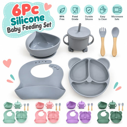 6 Piece Baby Feeding Set – Complete Mealtime Essentials With Easy Feeding Design – Practical Baby Set