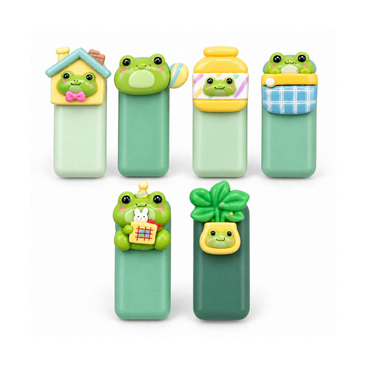 6 Piece Cartoon Highlighter Set – Bright Fluorescent Marker Pens – Cute Cartoon Designs