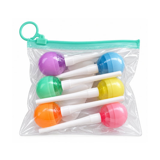6 Piece Lollipop Highlighter Set – Bright Fluorescent Marker Pens – Colourful Lollipop Design