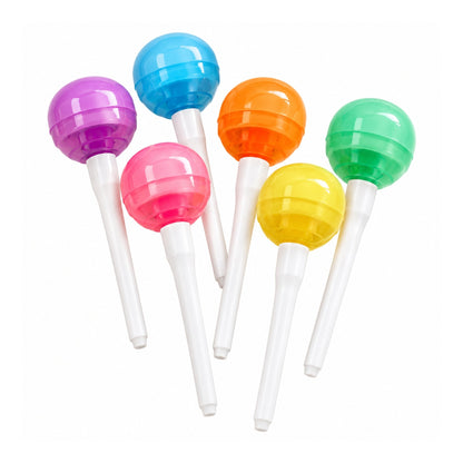 6 Piece Lollipop Highlighter Set – Bright Fluorescent Marker Pens – Colourful Lollipop Design