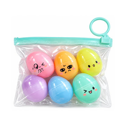 6 Piece Mini Egg Highlighter Set – Novelty Marker Pens – Egg Design