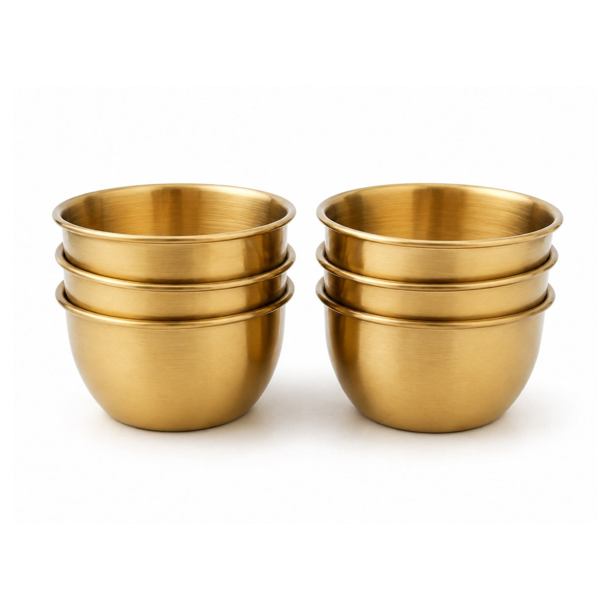 6 Piece Mini Sauce Bowl Set – Stainless Steel Mini Serving Bowls With Lid – Gold