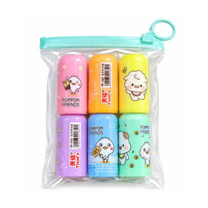 6 Piece Mini Soda Highlighter Set – Novelty Marker Pens