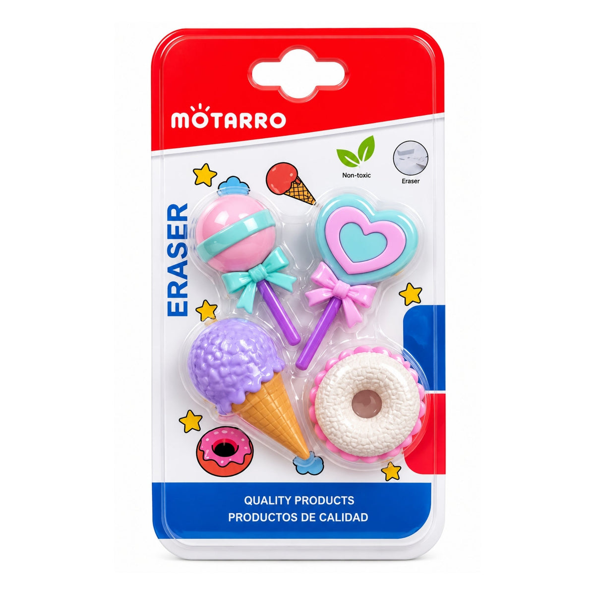 6 Piece Novelty Eraser Set – Cute Stationery Erasers for School & Pencil Cases