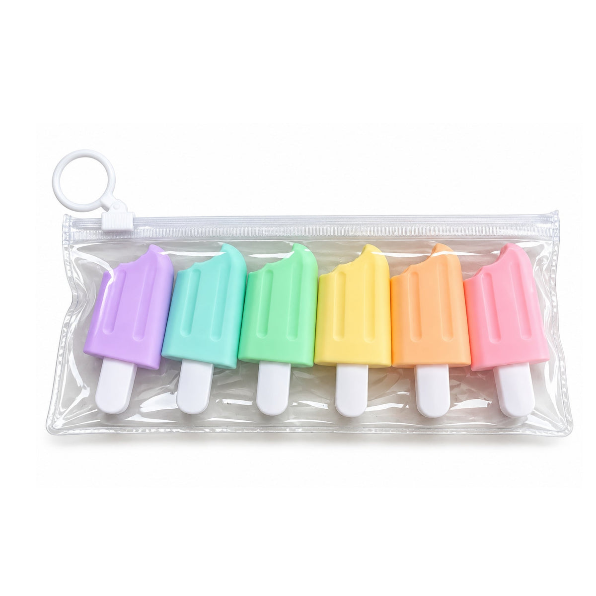 6 Piece Popsicle Highlighter Set – Bright Fluorescent Marker Pens – Colourful Popsicle Design