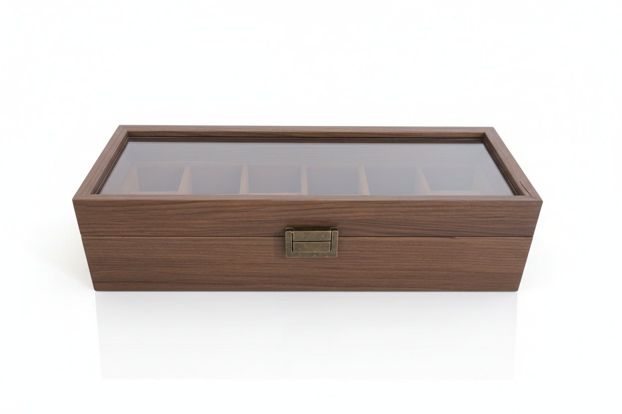 6 Slot Wooden Watch Box
