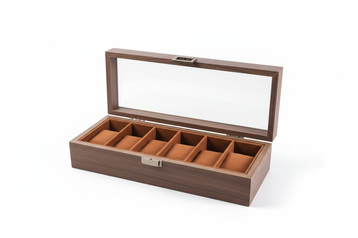 6 Slot Wooden Watch Box