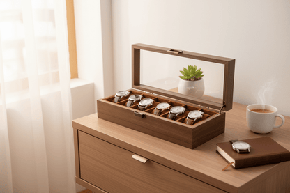 6 Slot Wooden Watch Box