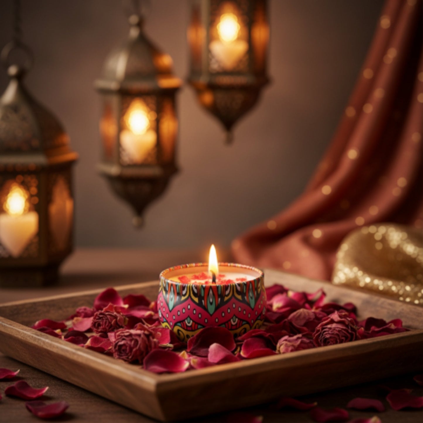 6cm Moroccan Candle in Tin – Decorative Scented Candle for Home Décor & Ambience