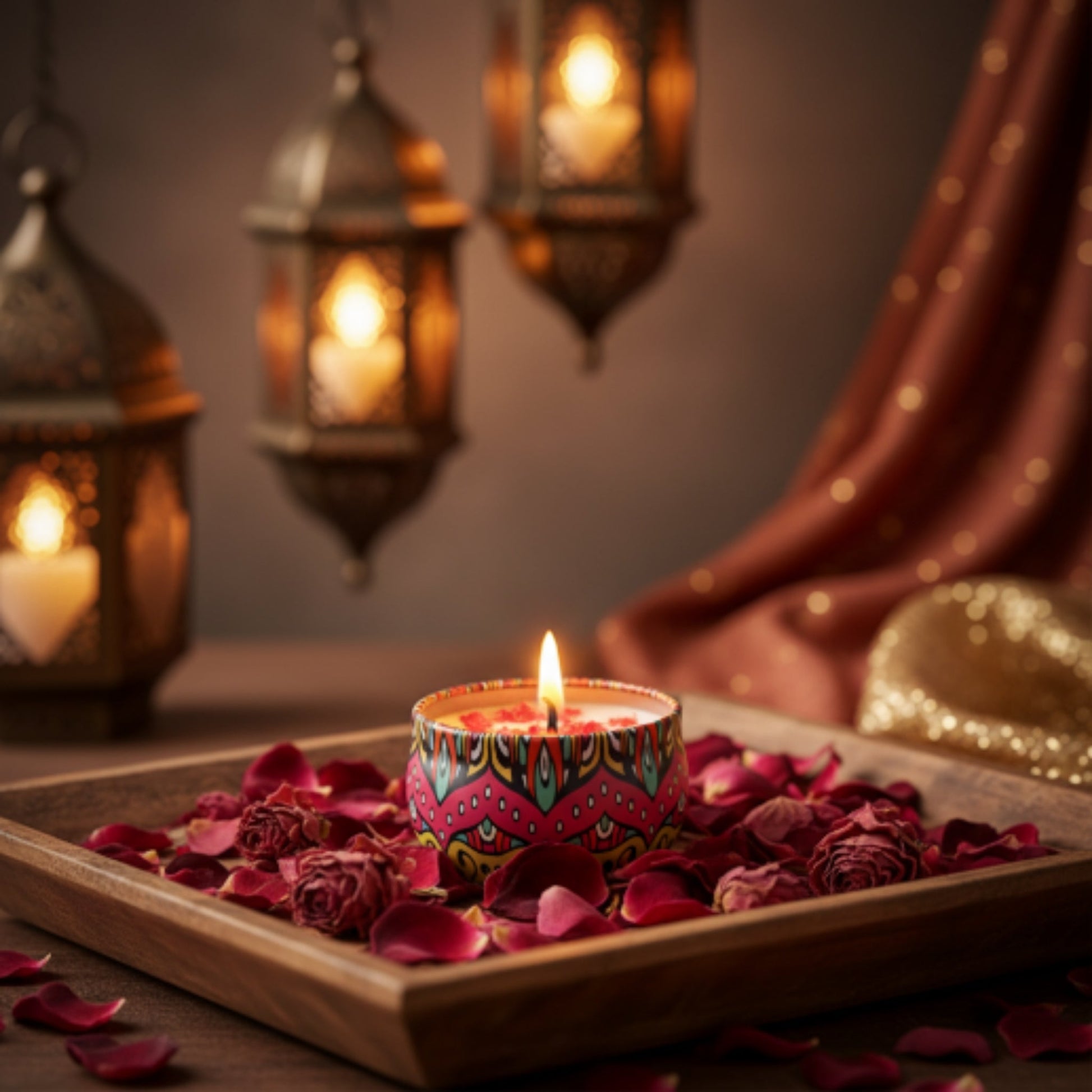 6cm Moroccan Candle in Tin – Decorative Scented Candle for Home Décor & Ambience